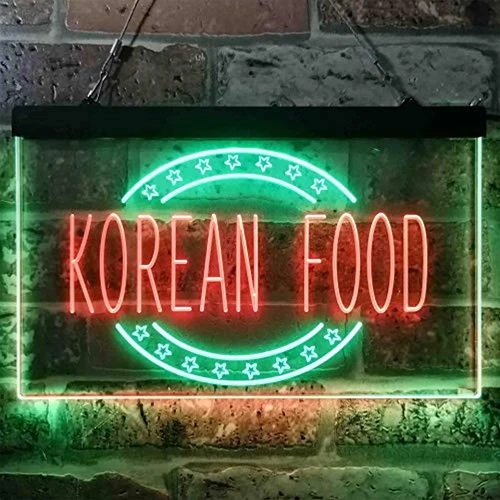 Korean Food Restaurant Dual LED Neon Light Sign